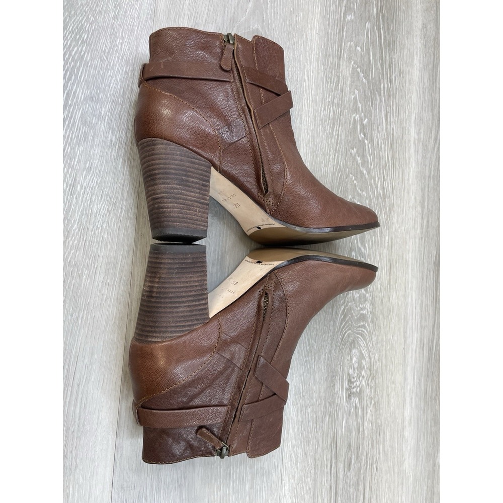 Cole Haan Grand.OS Women's Boot Brown Leather 11 Ankle Block Heel‎ Buckle Strap - Picture 5 of 11
